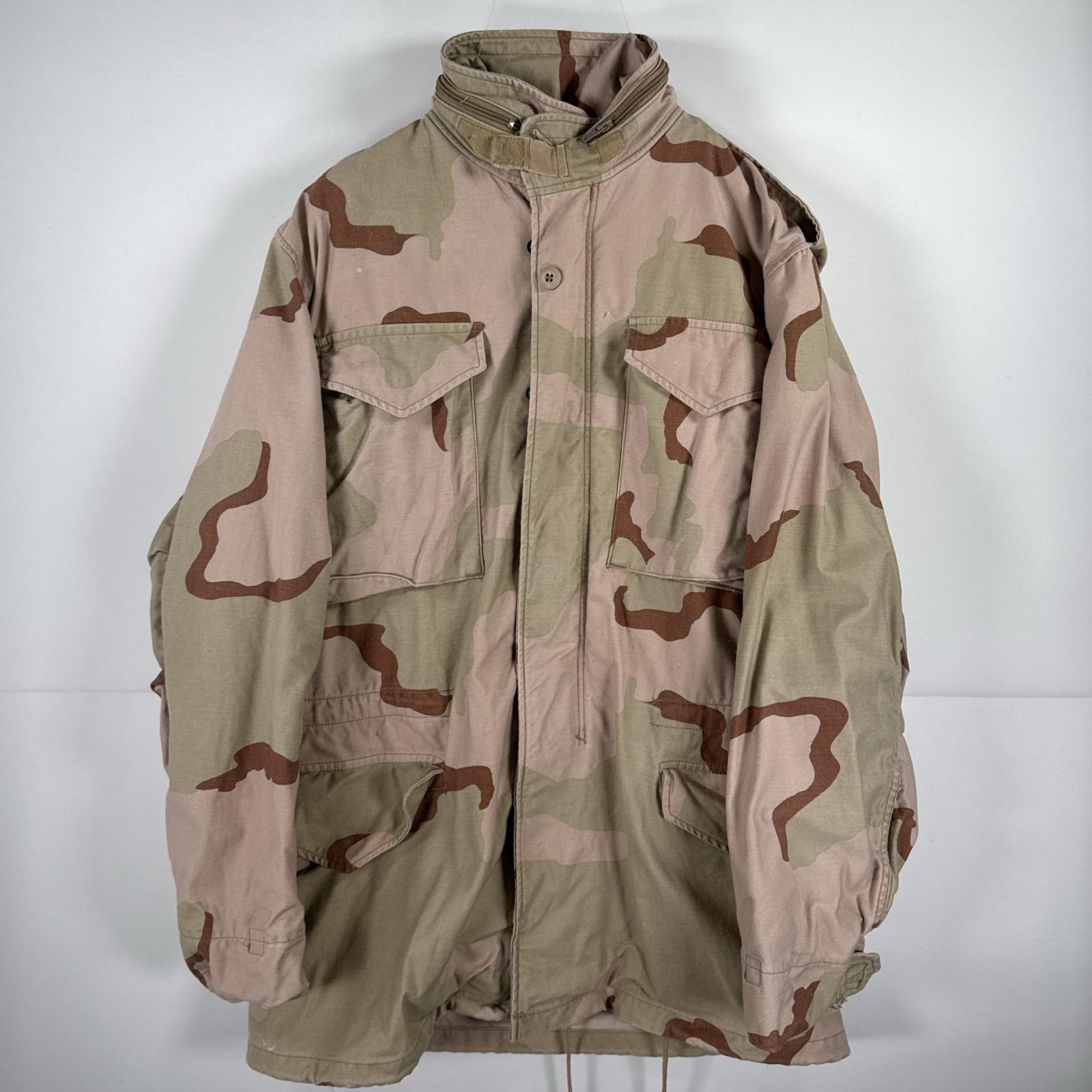 古着 80s/80年代 ミリタリージャケット M-65 フィールドジャケット デザートカモ 米軍 実物 迷彩 カモフラ M65 small long ベージュ系 メンズ