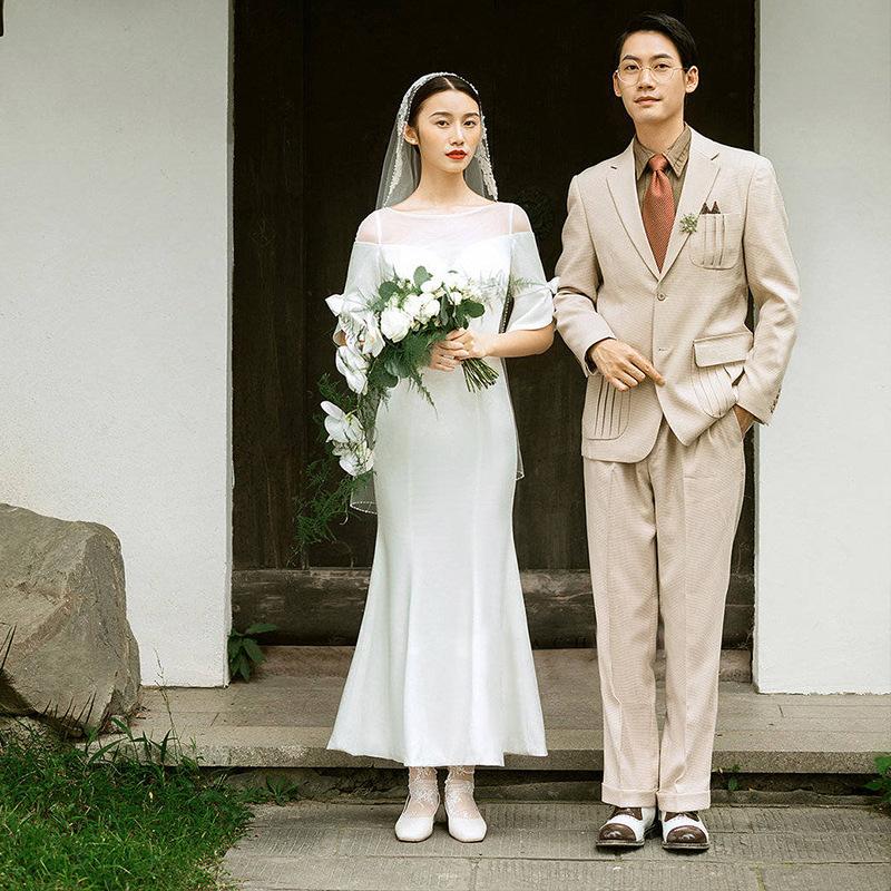 ウェディングドレス 二次会 結婚式 ブライダル マキシ丈ワンピース ロング ソフトマーメイド 前撮り 海外挙式 花嫁 リゾートウェディング ウエディングドレス