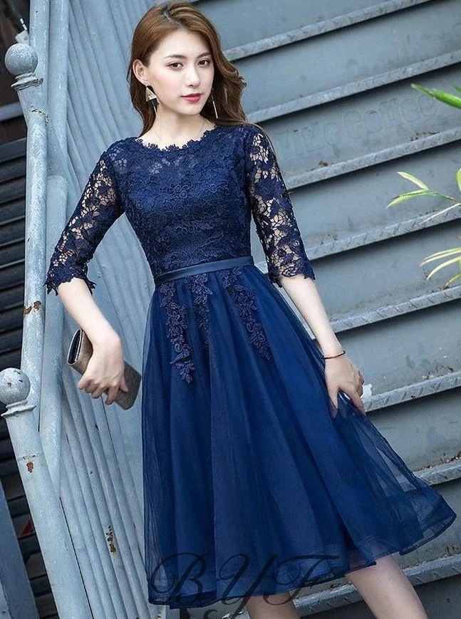 パーティードレス 結婚式 五分袖 ウエディング ミモレ丈 ワンピース レース 大きいサイズ 大人 成人式 黒 安い 上品 お呼ばれ 食事会 二次会 20代 30代 4,694円