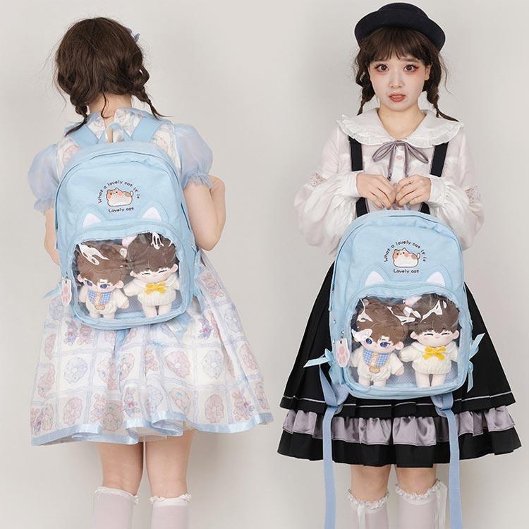 痛バッグ 痛リュック 大容量 痛バッグ リュックサック 大きめ おしゃれ デイパック 可愛い a4 痛バ ビニール 透明ポケット ハンドバッグ 韓国