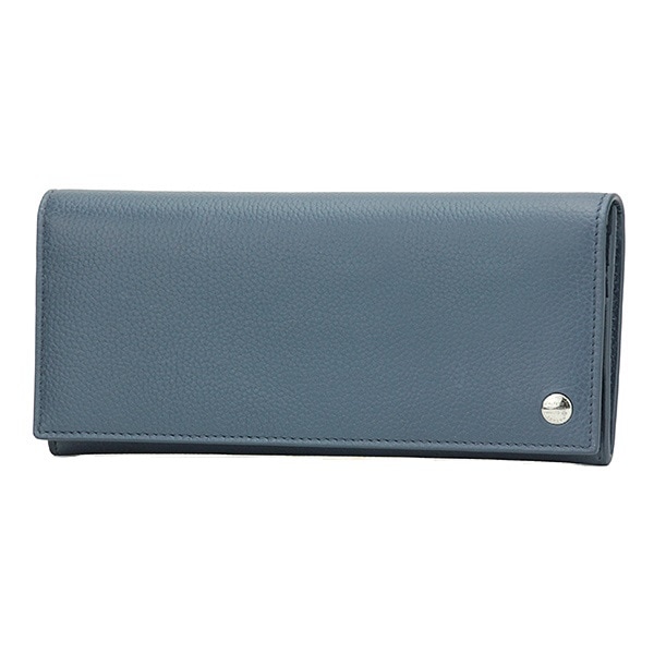 L2Y310D BOURDON ボードン 中ファスナー長財布型押レザー ブルーシルバー