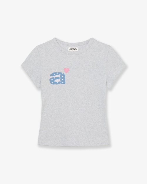【AEAE】 DOT SMALL LETTER TEE [LIGHT GREY] 正規品