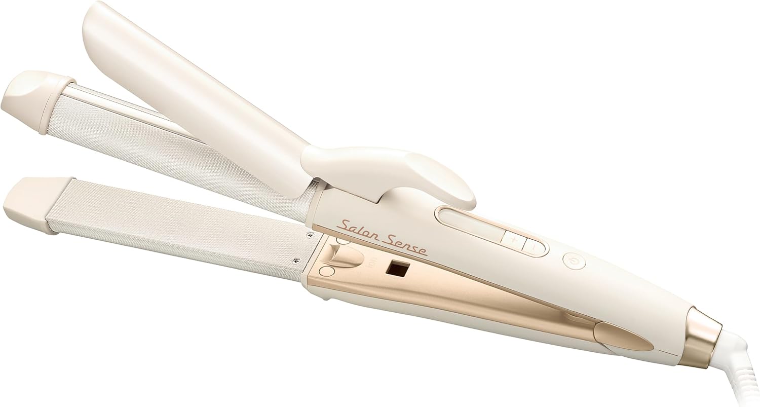 コイズミ ヘアアイロン 2WAY ストレート & カール 30mm サロンセンス 300 シルキーモイスト 海外対応 アイボリー KHR-7530/C