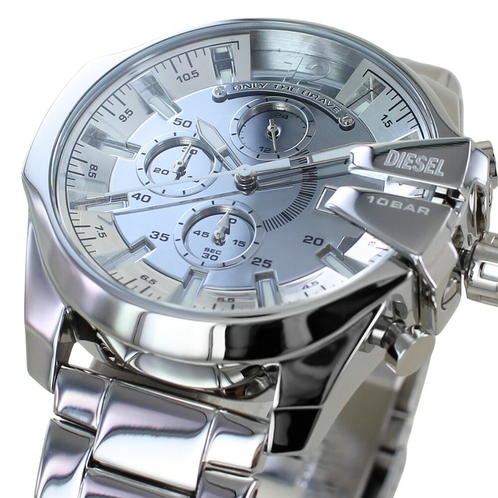 ディーゼル 腕時計 メンズ ステンレス オールシルバー 43mm クロノグラフ ビッグフェイス ストリート系 ブランド おしゃれ 誕生日 プレゼント ギフト DIESEL BABY CHIEF 時計