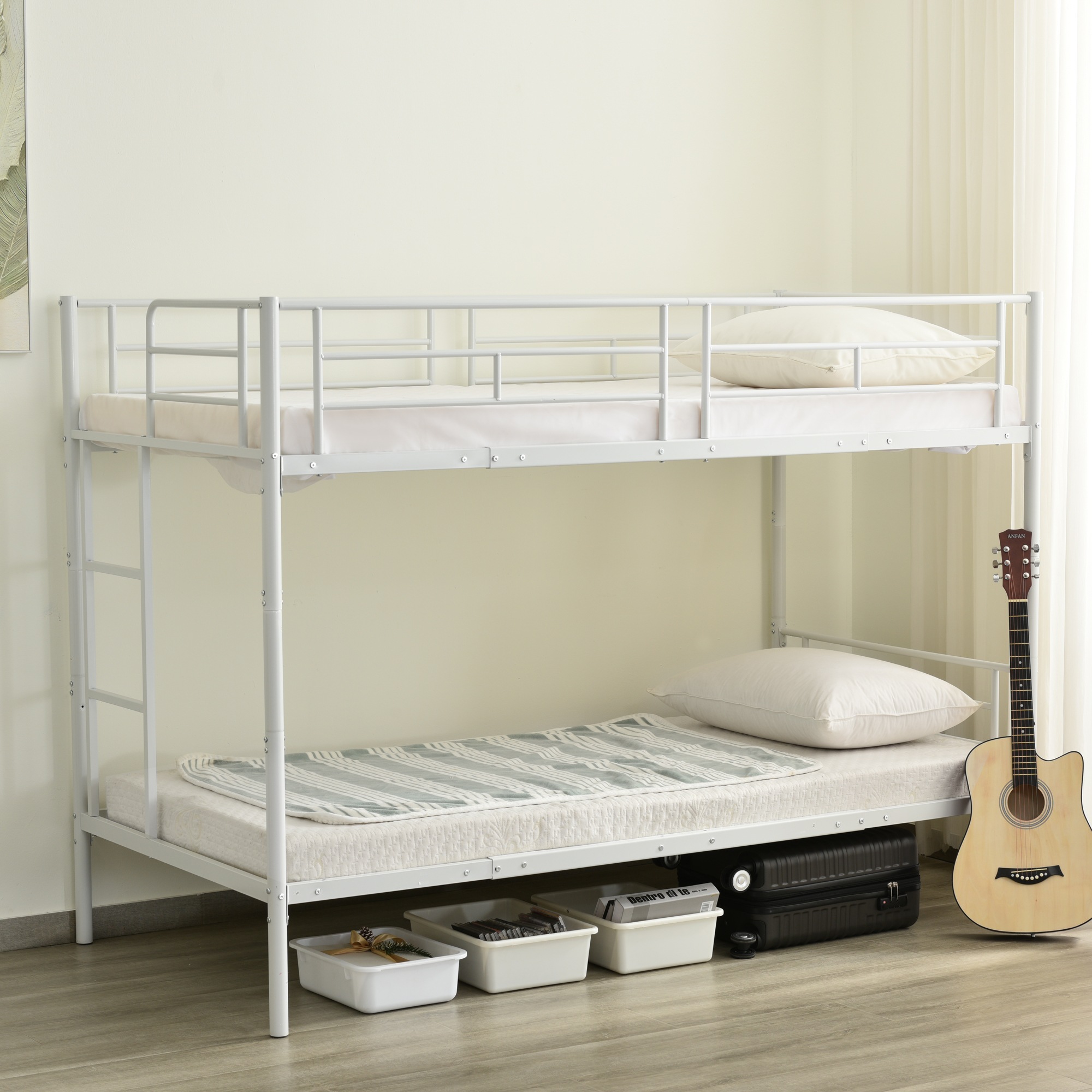 三段ベッド 3段ベッド スチール 耐震 ベッド シングル パイプベッド 3段ベット パイプ 金属製 頑丈 垂直はしご ロータ