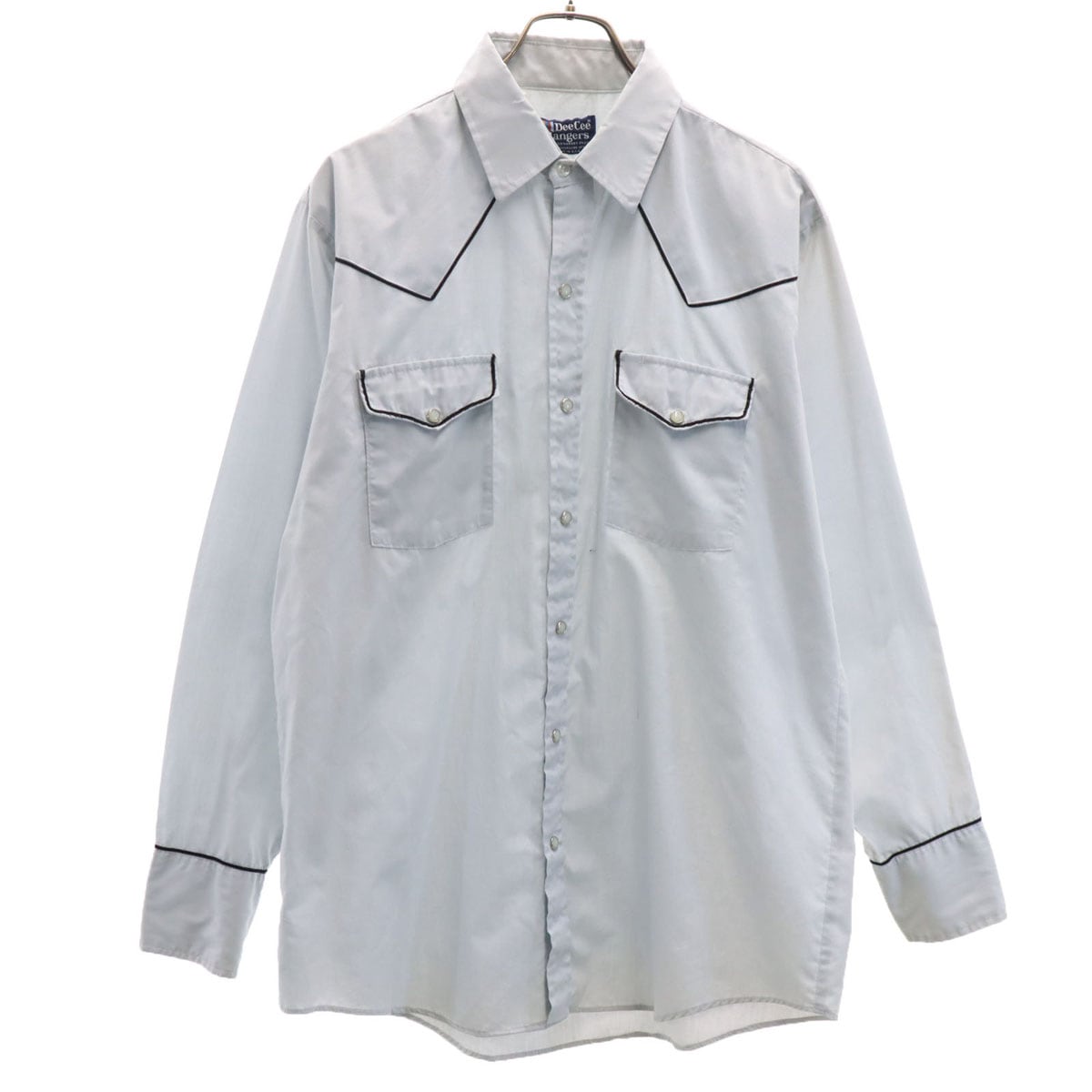 DeeCeeRangers 80s USA製 ヴィンテージ 長袖 ウエスタンシャツ L ブルー系 メンズ 古着