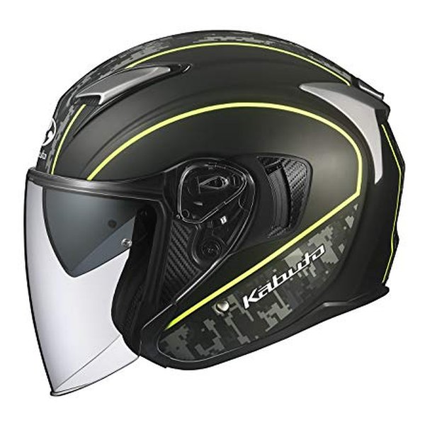 オープンフェイスヘルメット エクシード デリエ フラットカモイエロー L 59-60cm EXCEED DELIE フラットカ