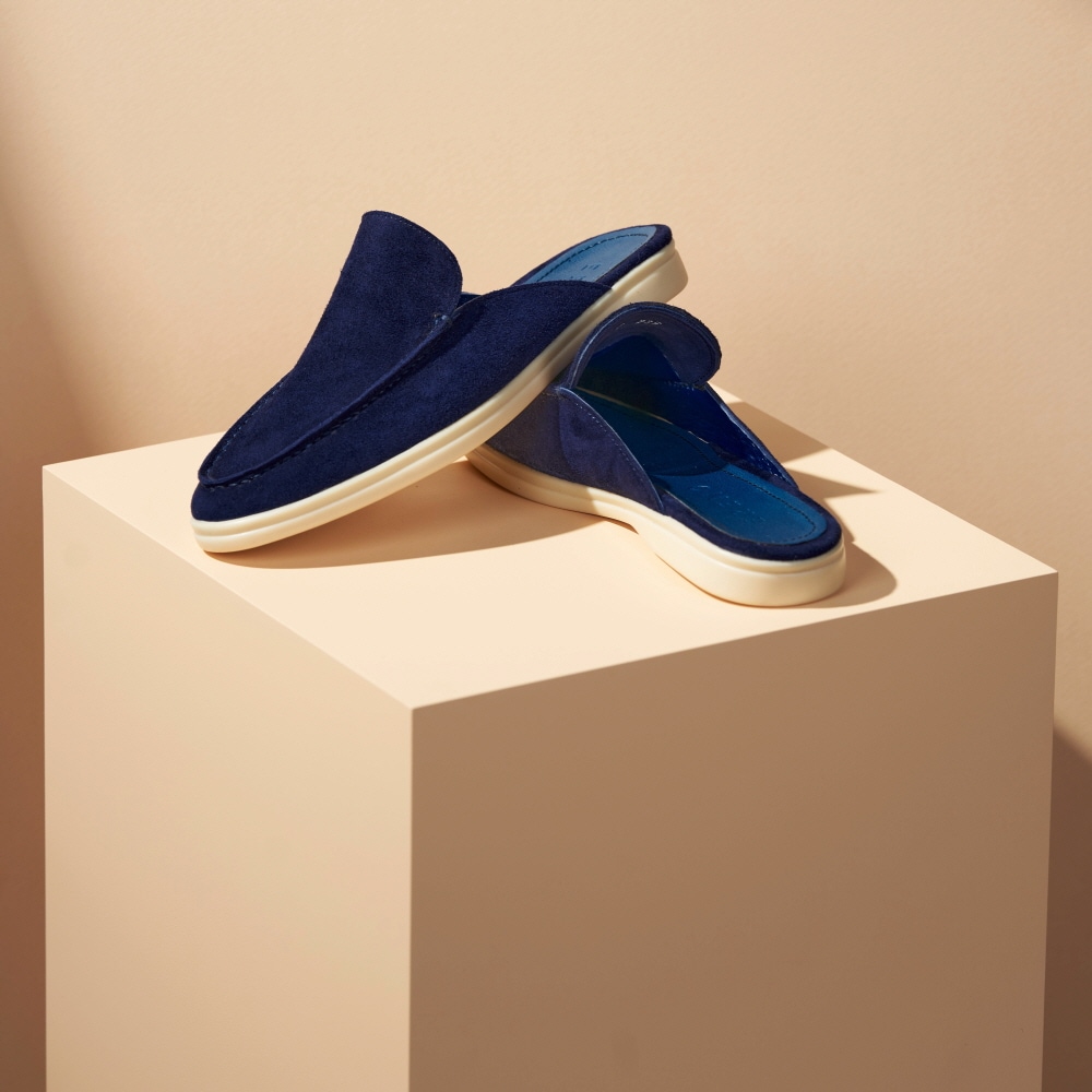 手作りミュールブロッパー男女共用スエード羊革手作り靴 ネイビー 22,200円