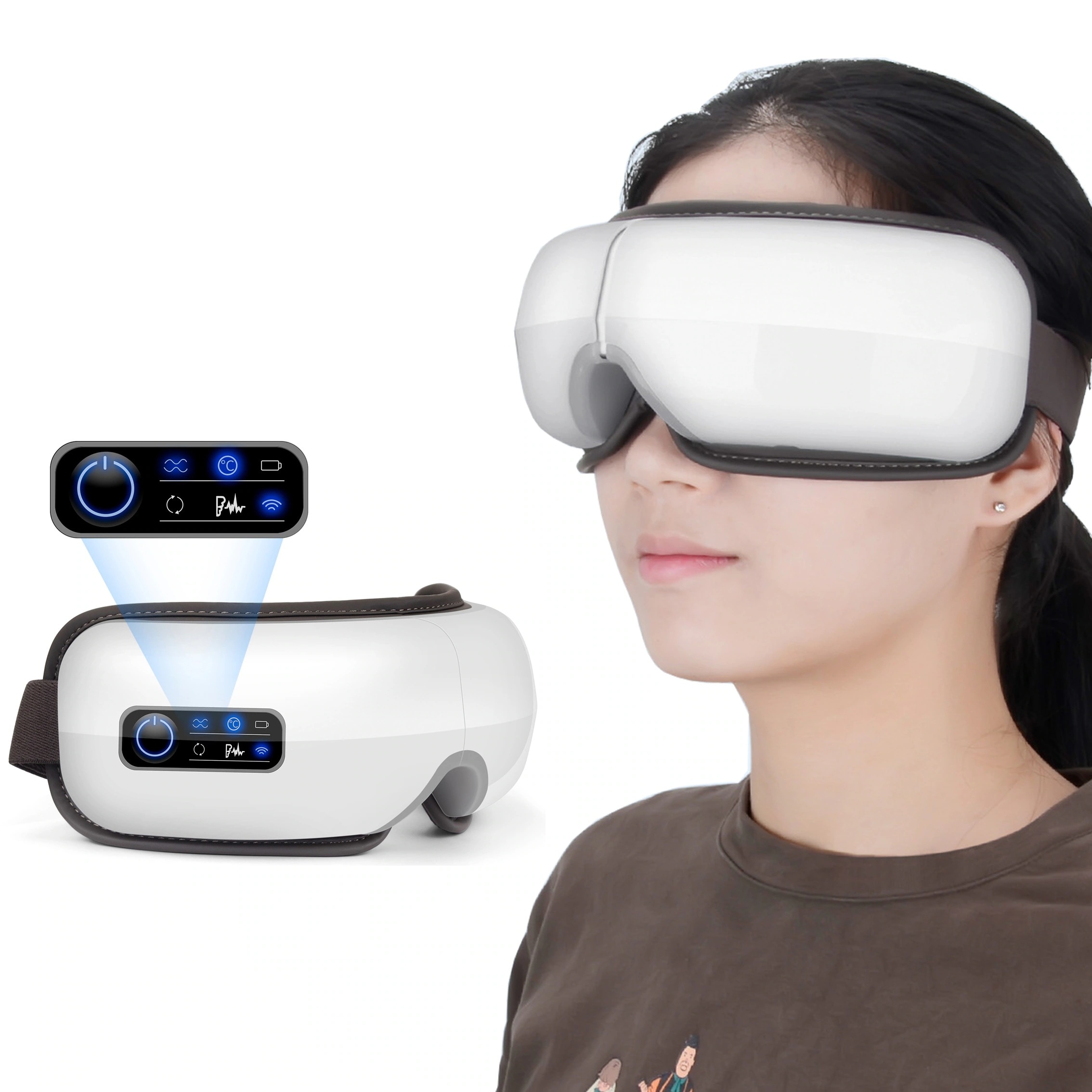 メガ割 スマート電気目のマッサージアイマスクの充電式新型ワイヤレスホットアイマスク振動機能 目元エステ マッ 5,638円