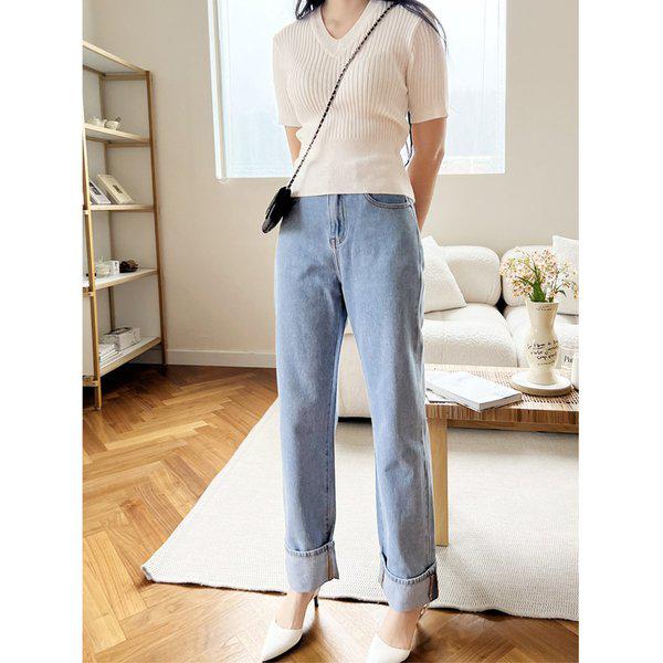 女性ワイドジーンズ ロールアップ デニムパンツ ブーツカット ハイウエスト ブラックジーンズ 女性用ジーンズDJW-JEA-SJMM2063W