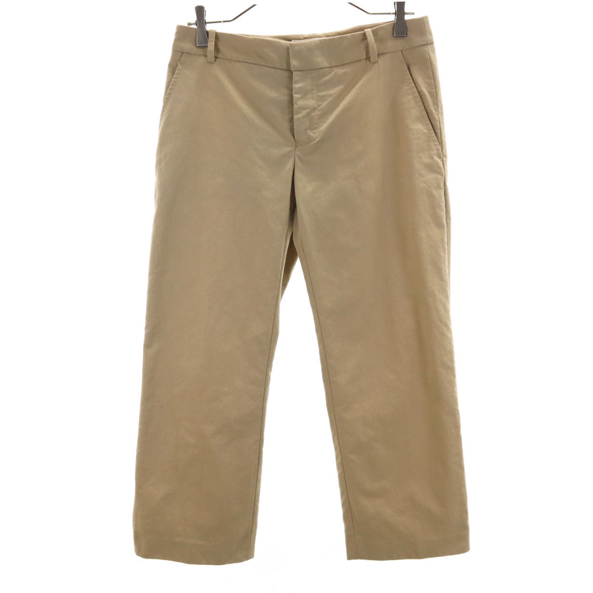 イタリア製 ナイロンツイル クロップドパンツ 40 ベージュ レディース 古着
