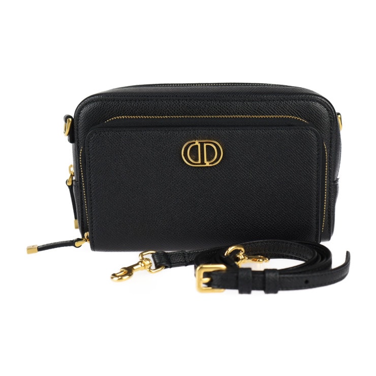 新古未使用展示品 Christian Dior クリスチャンディオール ショルダーバッグ S7431UBAE カーフスキン ブラック ゴールド金具 2WAY セカンドバッグ クラッチ 本物保証 中古