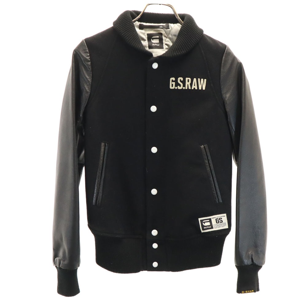 ジースターロゥ 袖切り替え ウールブレンド スタジャン S ブラック G-STAR RAW レディース 古着 5,094円