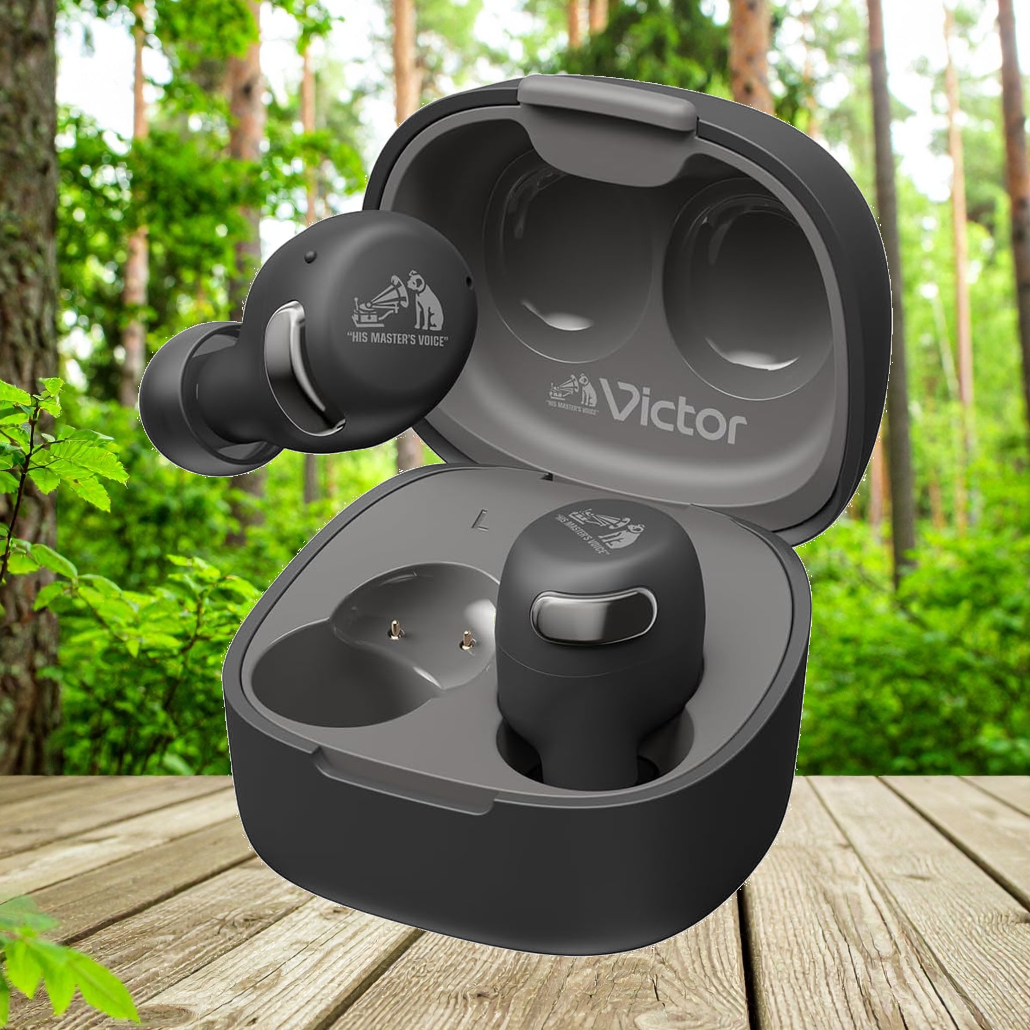 JVCケンウッド Victor HA-A30T2-B ワイヤレスイヤホン Bluetooth Ver.5.3 ノイズキャンセリング アプリ対応 マルチポイント 合計27時間再生 マイク付き 小型 軽量