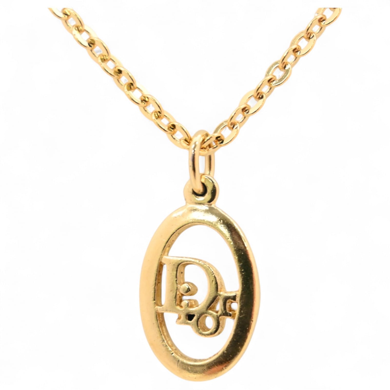 ディオール ネックレス オーバル ロゴ ゴールド Aランク di6607bs