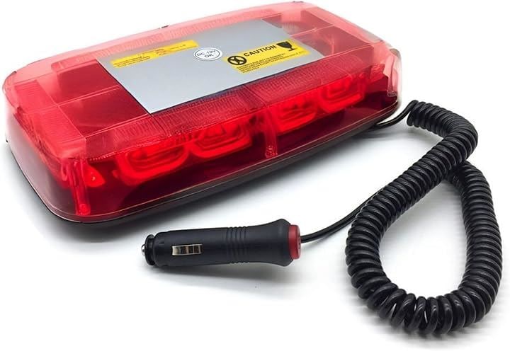 回転灯 led 車 大型 12v 24v シガーソケット 電源 マグネット 付き パトランプ(レッド)