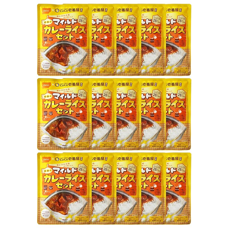 尾西食品 CoCo壱番屋監修マイルドカレーライスセット(非常食・保存食) 260グラム (x 15)