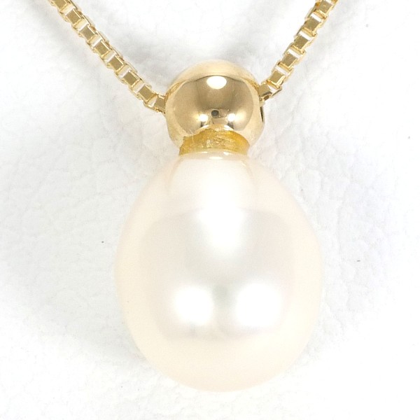K18 18金 YG イエローゴールド ネックレス パール(真珠) 約40cm ジュエリー 中古