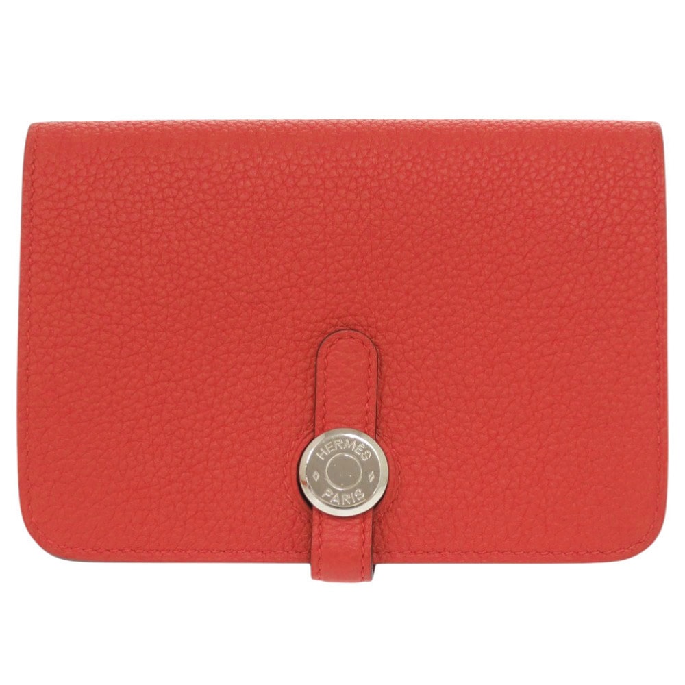 美品 ドゴン コンパクト 二つ折り財布 トゴ ルージュガランス Y刻印 0238【中古】 レディース 84,700円