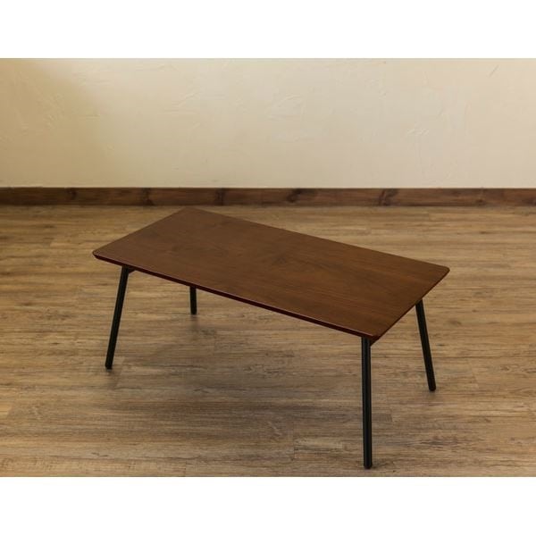 モダン 折りたたみテーブル 幅80cm ウォールナット 重さ5.3kg スチール製脚付き Soleil リビング ダイニング