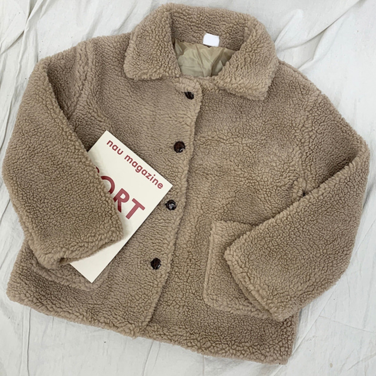 韓国ファッション　もこもこテディベアジャケット