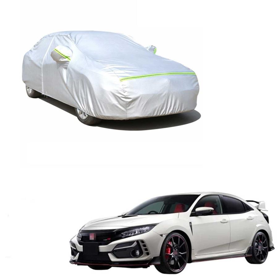 車カバー ボディーカバー ホンダ シビックタイプR FK8 2017年9月現行 専用カーカバー全天候型保護 凍結防止カバー防水 防塵 防輻射紫外線 スクラッチ耐性 (収 5,111円