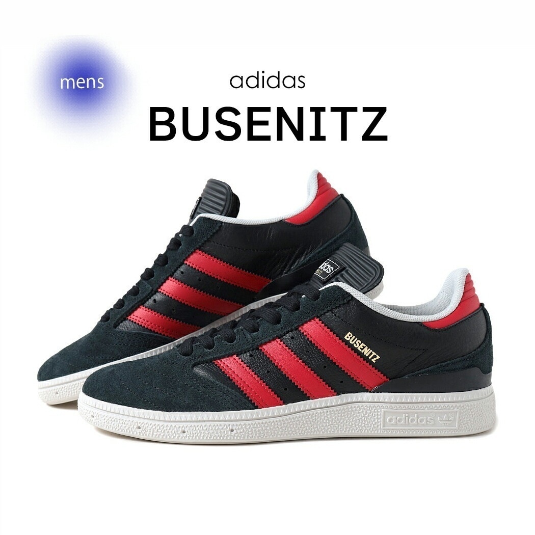 adidas アディダス ブセニツ スニーカー BUSENITZ BLACK/RED ( スケート SKATE 黒 ブラック ローテク 赤 レッド メンズ JP8606 )