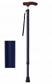 ウェルファン 夢ライフステッキ スリムネック伸縮ベーシックタイプ（無地） ネイビー ギフトボックス仕様 009732