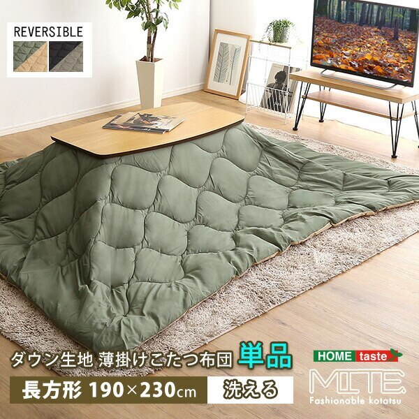 洗濯OKなダウン生地の薄掛けこたつ布団 長方形 190230cm 単品 mite ミーテ 新生活 引越し 家具 北海道 沖縄 離島はお届け不可 メーカー直送品 SH 01 RDW 9,400円
