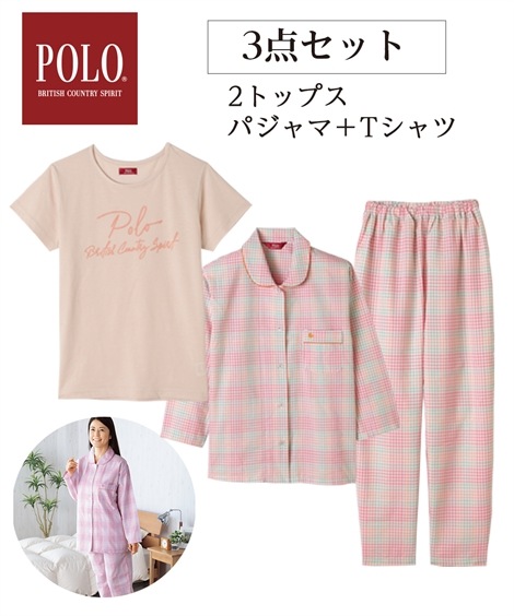 パジャマ 先染めサッカーチェック ２TOPS パジャマ