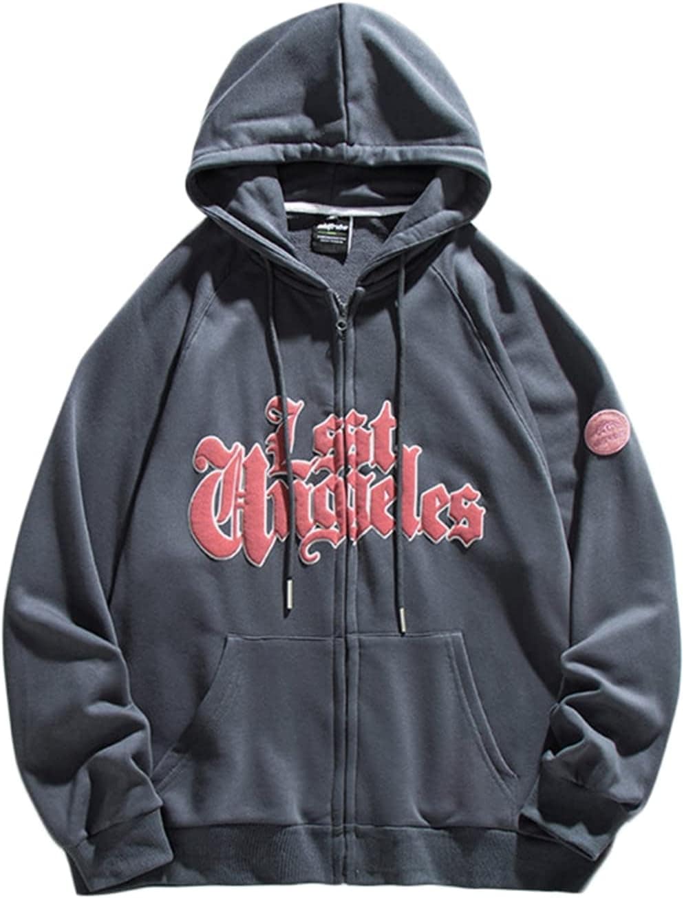 ジャケット 春 秋 男性 長袖 パーカー ジップアップ オーバーサイズ 流行し 通気性 伸縮性 フード付き 英字柄 プリント 体型パカー 秋服 トレーナー ソフト 丈長め カジュアル シンプル クール