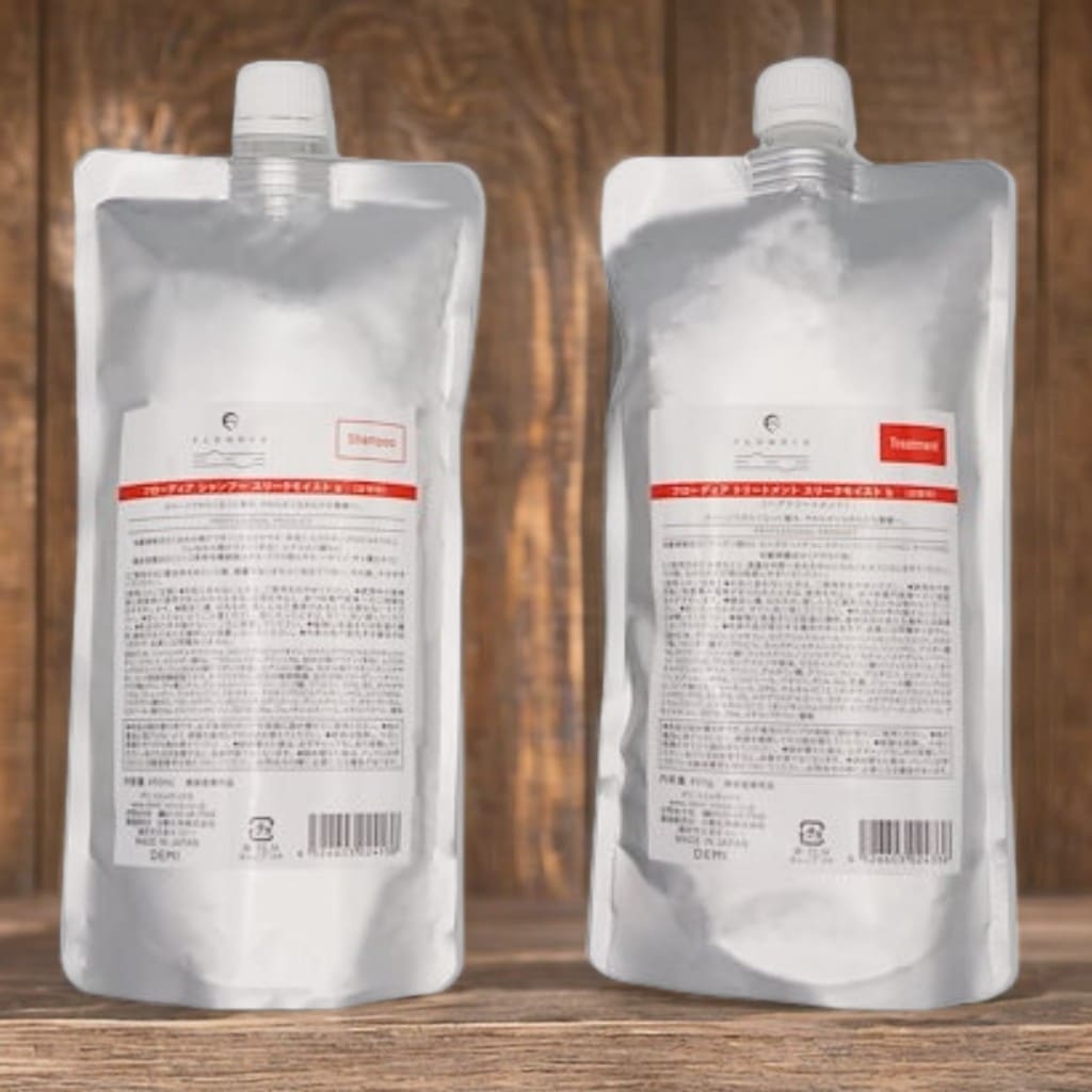 【Rusionセット】DEMI デミ フローディア シャンプー スリークモイスト 詰め替え 450ml & トリートメント 詰め替え 450g レフィル リニューアル版 FLOWDIA SLEEK M