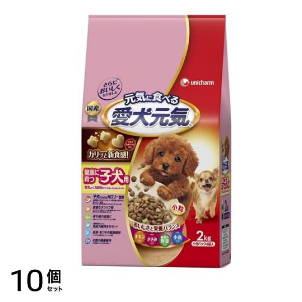 愛犬元気 健康に育つ子犬用 チキン・ささみ・緑黄色野菜・小魚入り 2kg 10個セット