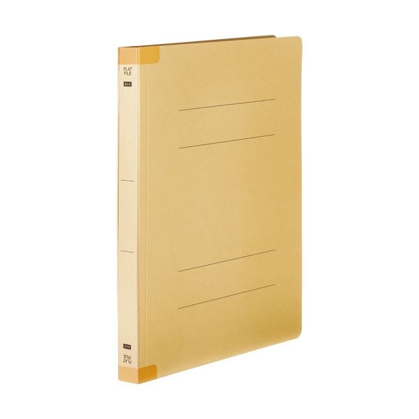 (まとめ) TANOSEEフラットファイル(背補強タイプ) 厚とじ A4タテ 250枚収容 背幅28mm イエロー 1パック(10冊) (×10セット)