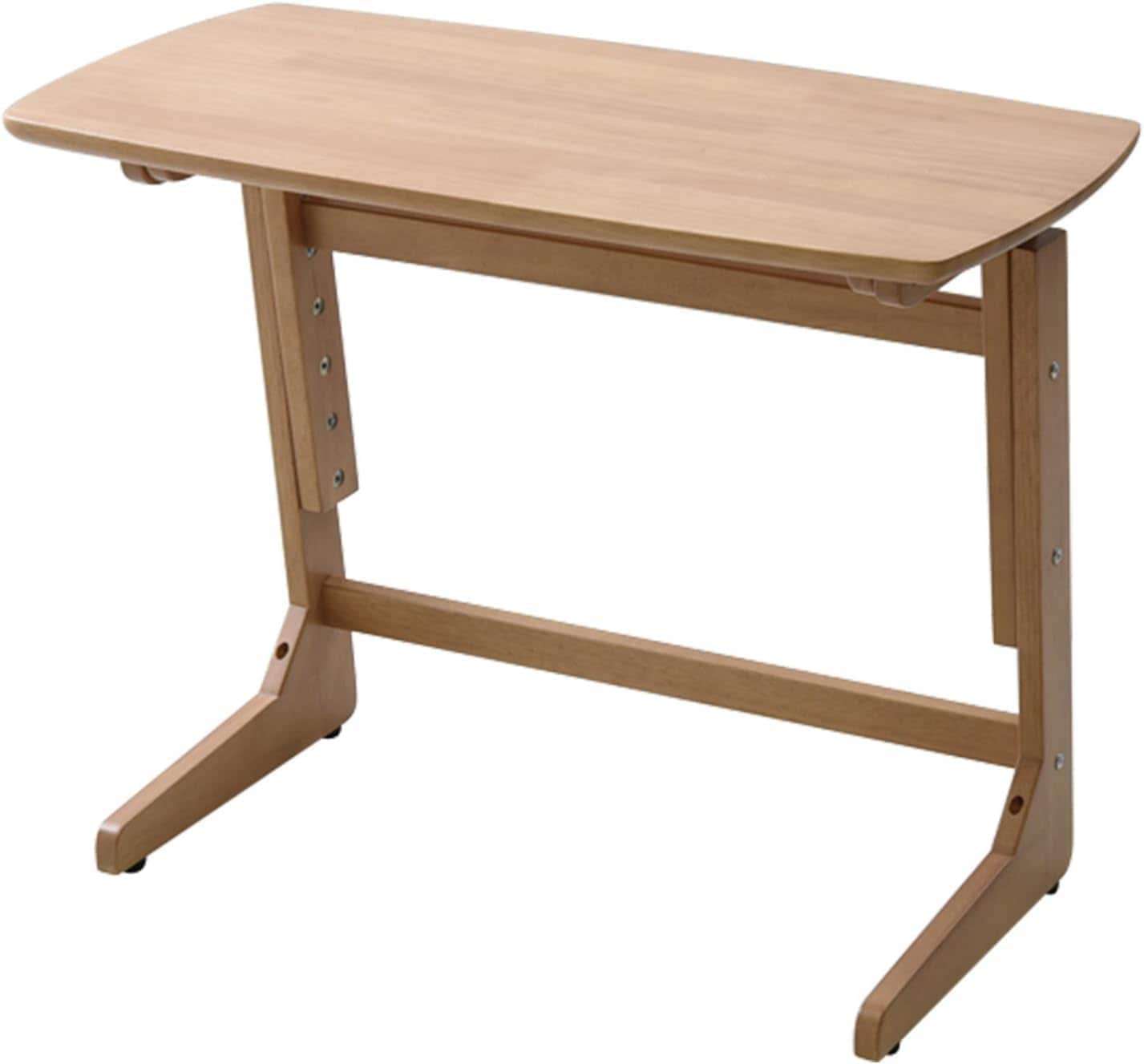 昇降 テーブル 高さ3段階調整 頑丈(耐荷重20) アジャスター付 幅75×奥行41.5×高さ55/60/65cm 組立品 キウイカラー