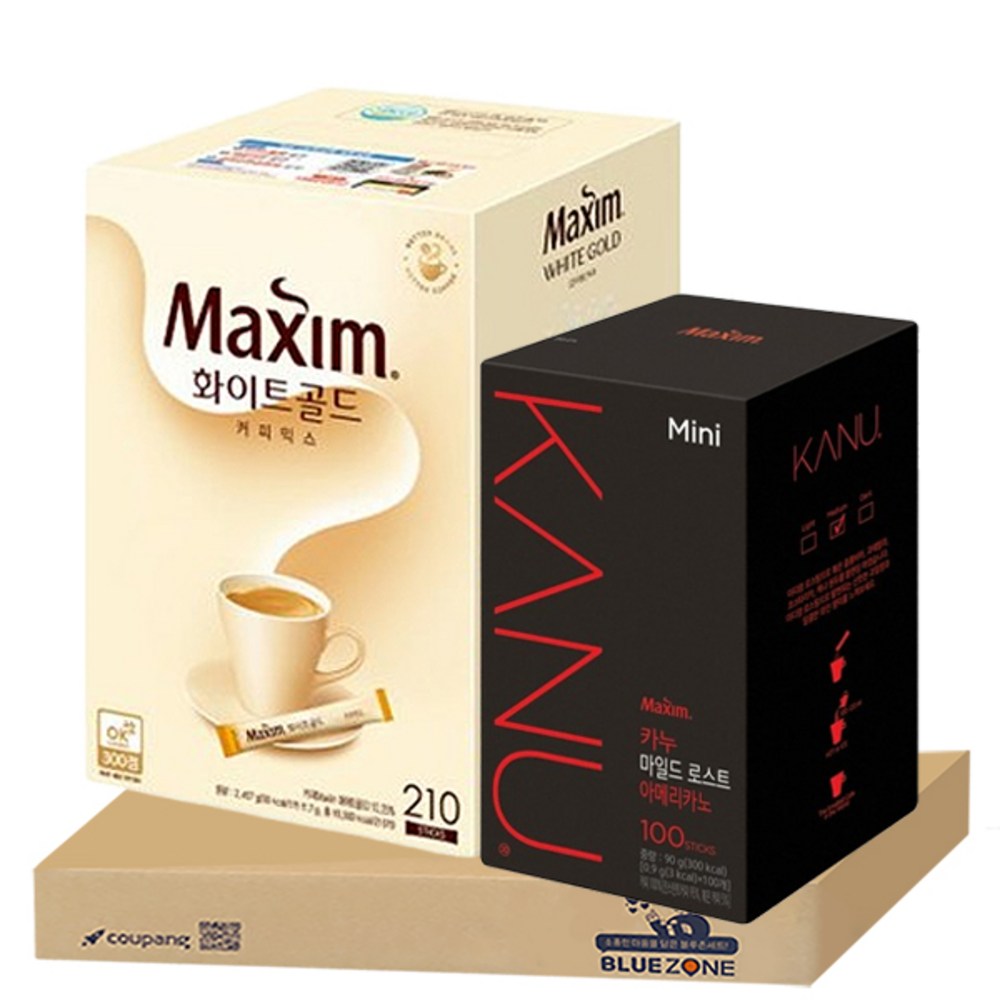 韓国 大容量 お菓子マキシムホワイトゴールド210ティー+カヌーミニマイルドローストアメリカーノ100ティー