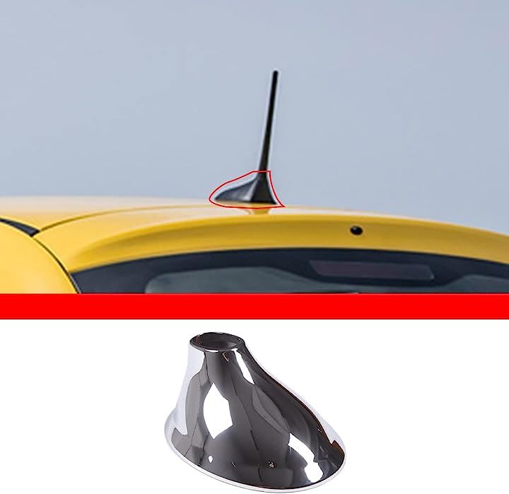 車フカヒレ アンテナカバー フィアット 500 グロッシー - シルバー( グロッシー - シルバー)