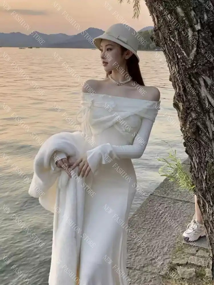 フレンチ気質ワンショルダーワンピース-40