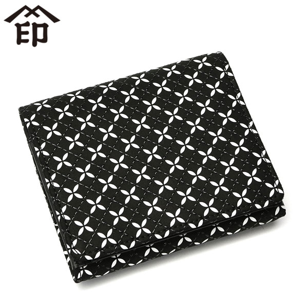 そよか 二つ折り財布 二つ折り 札入 box型小銭入れ BOX型 小銭入れあり 本革 鹿革 革 レザー 漆 軽量 上原勇七 甲州印伝 七宝繋ぎ 和柄 日本製 レディース 8805