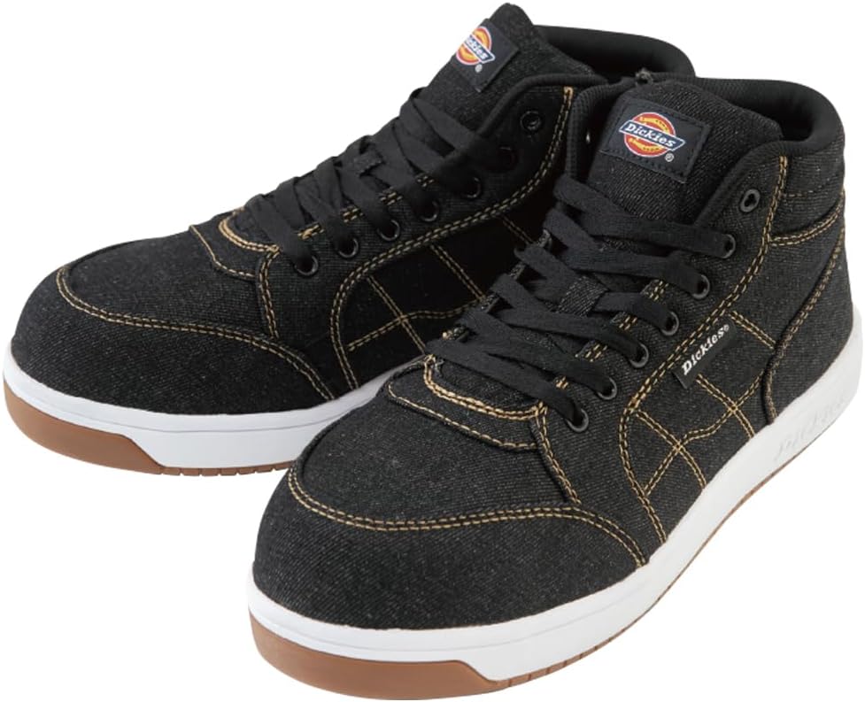 Dickies メンズ デニム仕様 内側ファスナー 鋼製先芯 D-3311 ハイカットセーフティーシューズ安全靴
