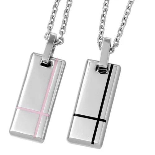 ヴィー vie ステンレス プレートレジン ペア ネックレス アクセサリー 金属金属アレルギー対応