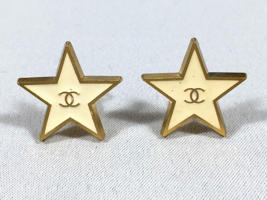 イヤリング ココマーク イヤリング 01P 星型 スター ホワイトゴールド 中古品