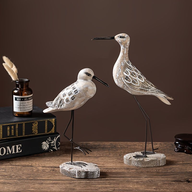 オブジェ 置物 ガーデンオーナメント 2羽の鳥 とり トリ カモメ ガーデニング 庭 装飾 木製 インテリア 造園 癒しグッズ 可愛い 室内 屋内 インテリア雑貨 玄関 リビング ダイニング インテリ