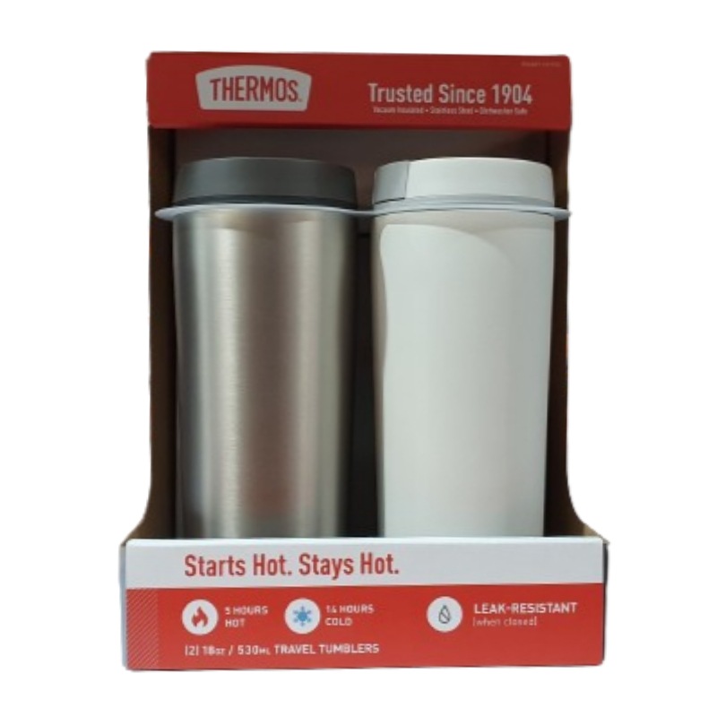 保温保冷瓶 530ml 2P シルバー/ホワイト