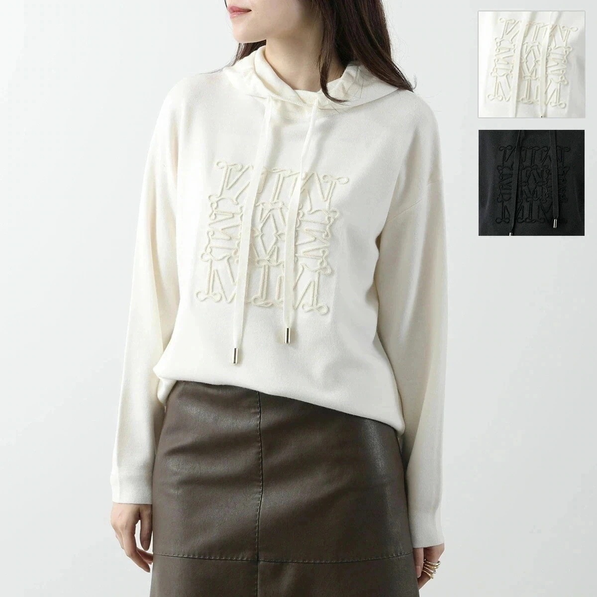 MAX MARA マックスマーラ ニット パーカー PAMIR パミール レディース ウール フーディー プルオーバー ロゴ カラー2色