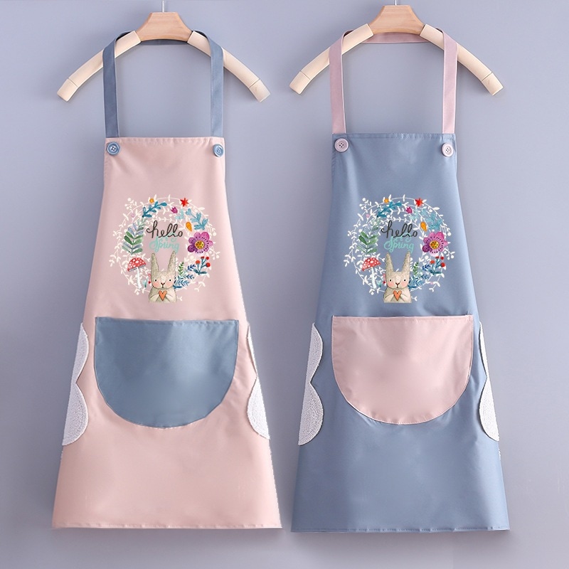 ホームかわいいキッチン男性と女性の調理エプロン防水性と耐油性手を拭くことができます作業エプロン印刷ロゴエプロン