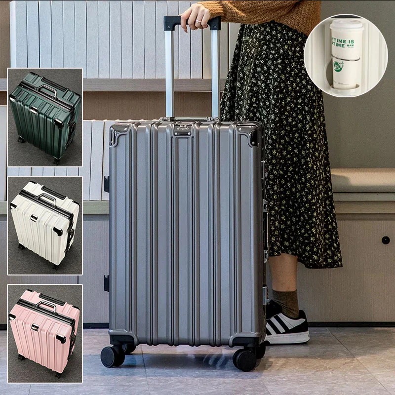 スーツケース 耐衝撃最強 キャリーケース アルミフレーム 機内持込 キャリーケース キャリーバッグ 韓国 キャリーケース 静音ダブルキャスター 旅行