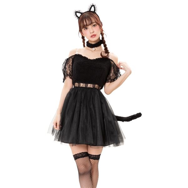 コスプレ衣装/コスチューム (HW コケティッシュガーリー ブラックレースキャット) レディース 身長155165cm (ハロウィン) 4,687円