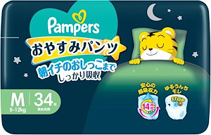 パンパース パンツ Mサイズ オムツ 夜用 おやすみパンツ 6~12kg 34枚