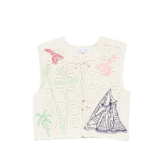MAISON LABICHE Women Vests ZWPIVERPALM IVORY NEUTRALS